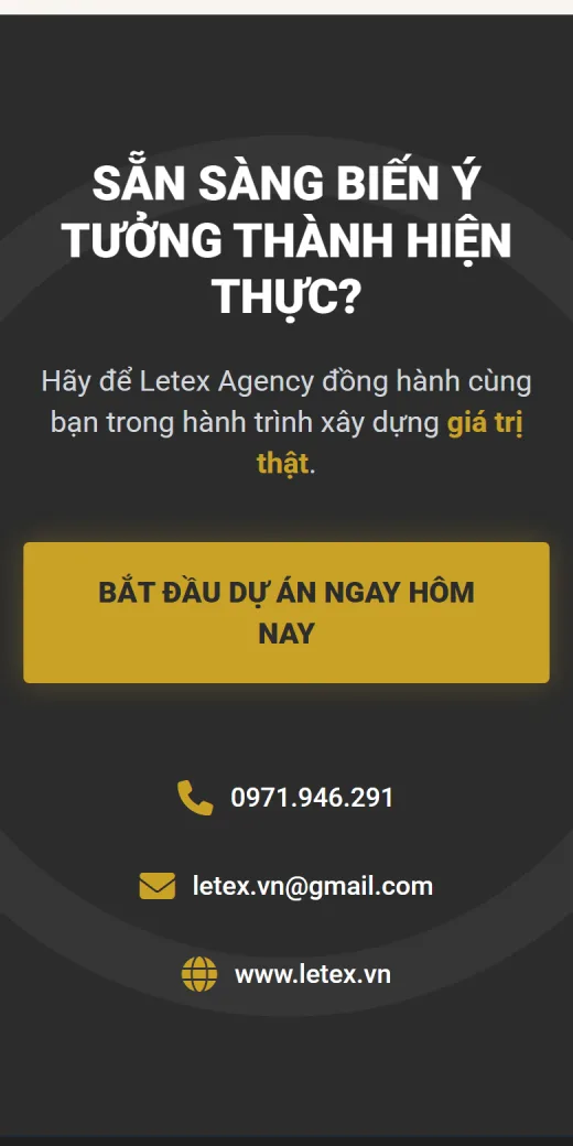 Letex Agency trên điện thoại: liên hệ