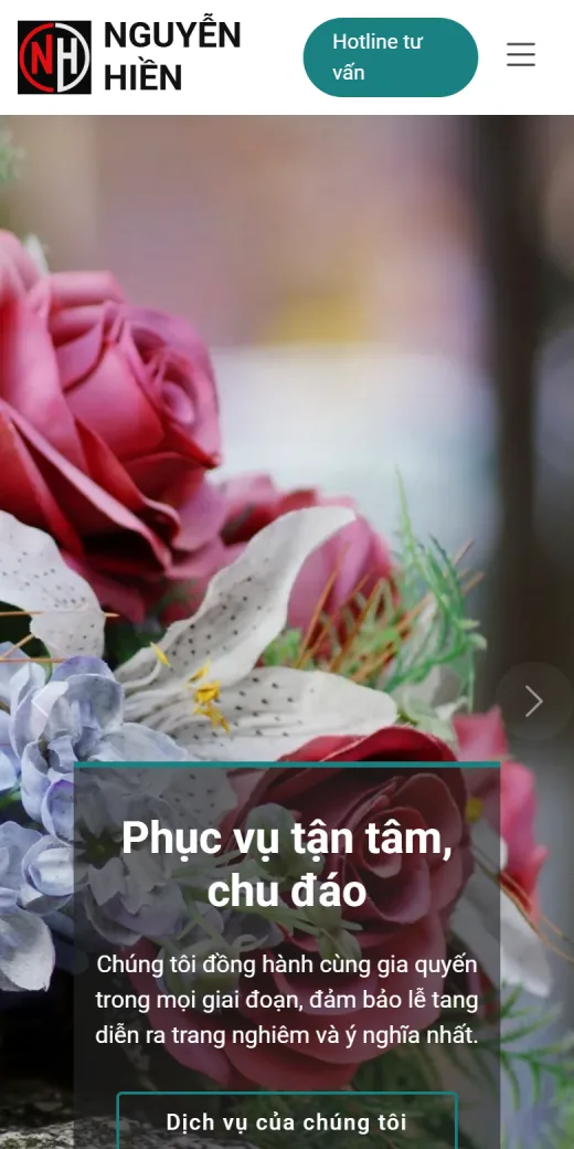 Dịch vụ tang lễ Nguyễn Hiền trên điện thoại: trang chủ